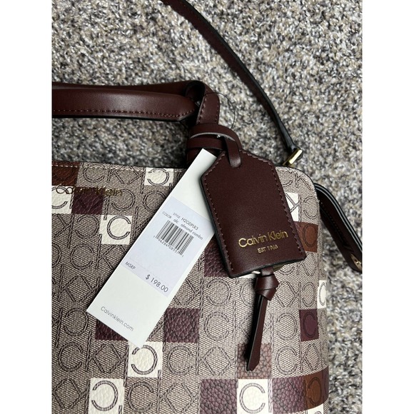 Calvin Klein *RARE* Satchel Handbag Removable Crossbody Strap Key Fob - Picture 12 of 15